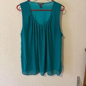 Kenneth‎ Cole Reaction Sleeveless Blouse XXL Summer Office Flowy Minimalist